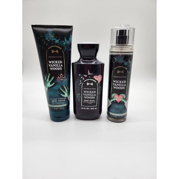 Bath & Body Works Villain Collection "Wicked Vanilla Woods" 3pc Set - Picture 1 of 1